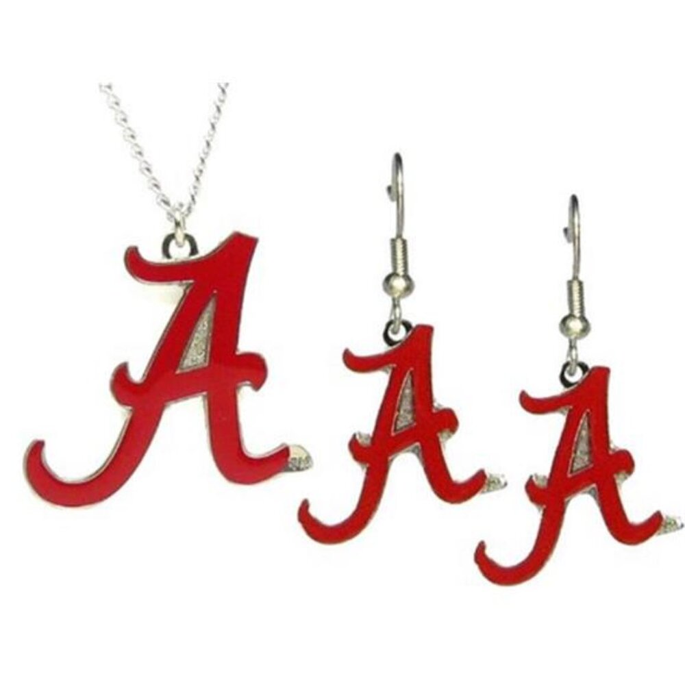 NEW Alabama Crimson Tide - NCAA Earrings & Pendant Necklace Jewelry Set